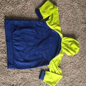 Puma Kids Blue and Neon Yellow Hoodie